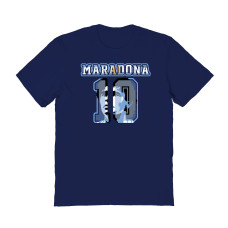 Женская Футболка Diego Maradona Argentina National Team Vive La Fete Name & Number - Navy