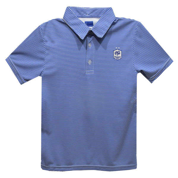 Подростковая France National Team Vive La Fete Pencil Stripe Polo - Royal