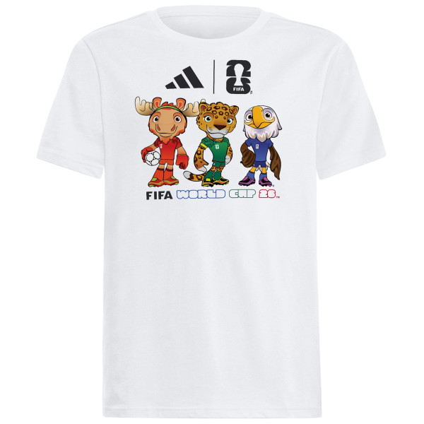 Подростковая FIFA World Cup Gear adidas 2026 FIFA World Cup Mascot T-Shirt - White