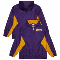 Los Angeles Lakers Mitchell & Ness Purple Playmaker Full-Zip Hooded Windbreaker Jacket