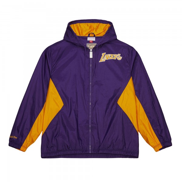Los Angeles Lakers Mitchell & Ness Purple Playmaker Full-Zip Hooded Windbreaker Jacket