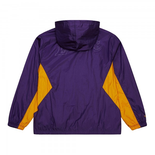 Los Angeles Lakers Mitchell & Ness Purple Playmaker Full-Zip Hooded Windbreaker Jacket