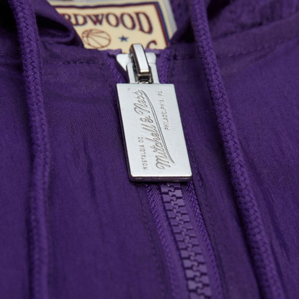 Los Angeles Lakers Mitchell & Ness Purple Playmaker Full-Zip Hooded Windbreaker Jacket