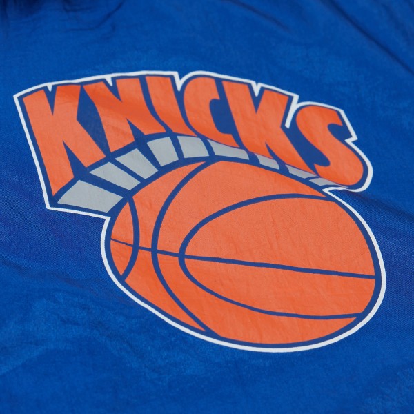 New York Knicks Mitchell & Ness Blue Playmaker Full-Zip Hooded Windbreaker Jacket