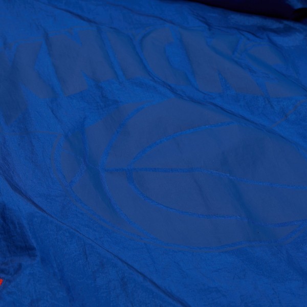 New York Knicks Mitchell & Ness Blue Playmaker Full-Zip Hooded Windbreaker Jacket