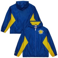Golden State Warriors Mitchell & Ness Royal Playmaker Full-Zip Hooded Windbreaker Jacket
