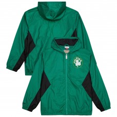 Boston Celtics Mitchell & Ness Kelly Green Playmaker Full-Zip Hooded Windbreaker Jacket
