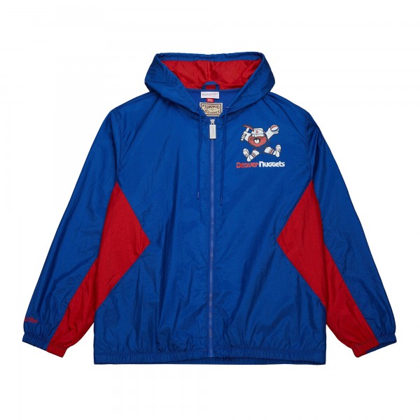 Denver Nuggets Mitchell & Ness Blue Playmaker Full-Zip Hooded Windbreaker Jacket