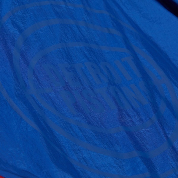 Detroit Pistons Mitchell & Ness Blue Playmaker Full-Zip Hooded Windbreaker Jacket