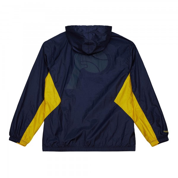 Indiana Pacers Mitchell & Ness Navy Playmaker Full-Zip Hooded Windbreaker Jacket