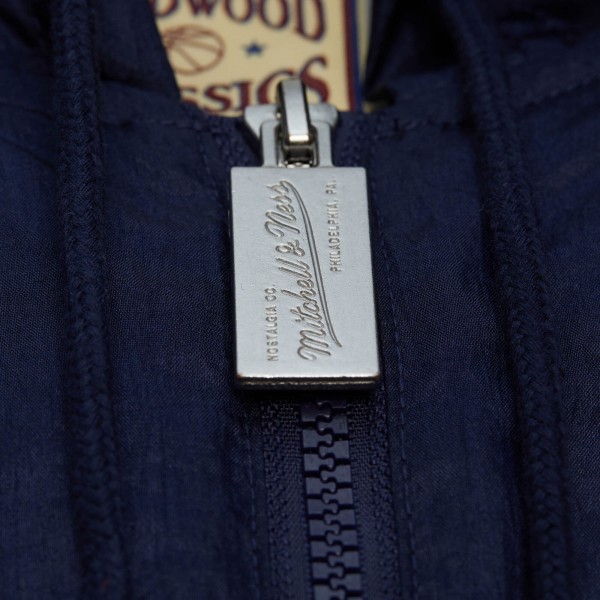 Indiana Pacers Mitchell & Ness Navy Playmaker Full-Zip Hooded Windbreaker Jacket