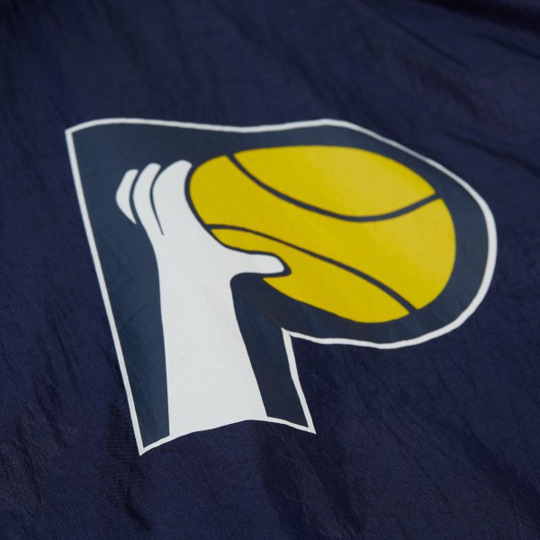 Indiana Pacers Mitchell & Ness Navy Playmaker Full-Zip Hooded Windbreaker Jacket