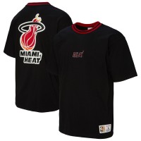 Unisex Miami Heat Mitchell & Ness Black Playmaker Vintage Logo T-Shirt