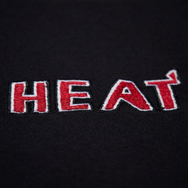 Unisex Miami Heat Mitchell & Ness Black Playmaker Vintage Logo T-Shirt