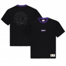 Unisex Toronto Raptors Mitchell & Ness Black Playmaker Vintage Logo T-Shirt