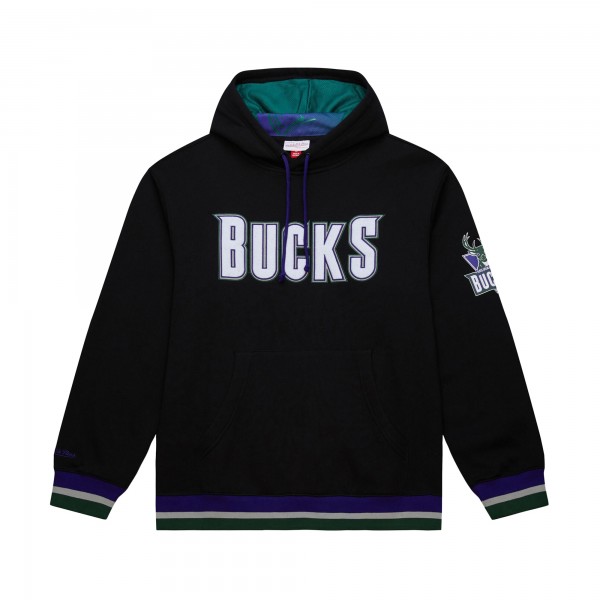 Unisex Milwaukee Bucks Mitchell & Ness Black Vintage Heavyweight Hoodie