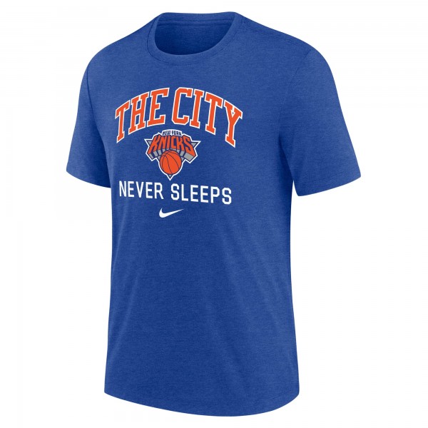 New York Knicks Nike Heather Royal Tri-Blend T-Shirt