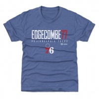 Подростковая Philadelphia 76ers VJ Edgecombe 500 Level Royal Elite Name & Number T-Shirt