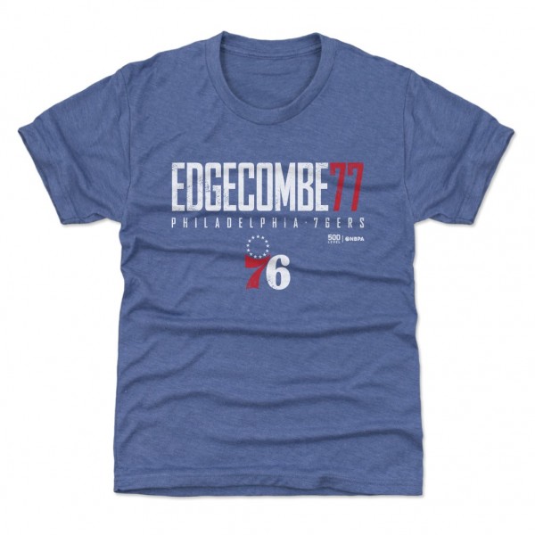 Подростковая Philadelphia 76ers VJ Edgecombe 500 Level Royal Elite Name & Number T-Shirt