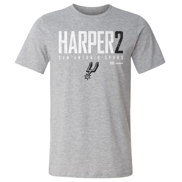 Футболка San Antonio Spurs Dylan Harper 500 Level Heather Gray Elite