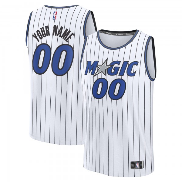 Именная игровая джерси Подростковая Orlando Magic Fanatics White Fast Break Replica Custom - Association Edition