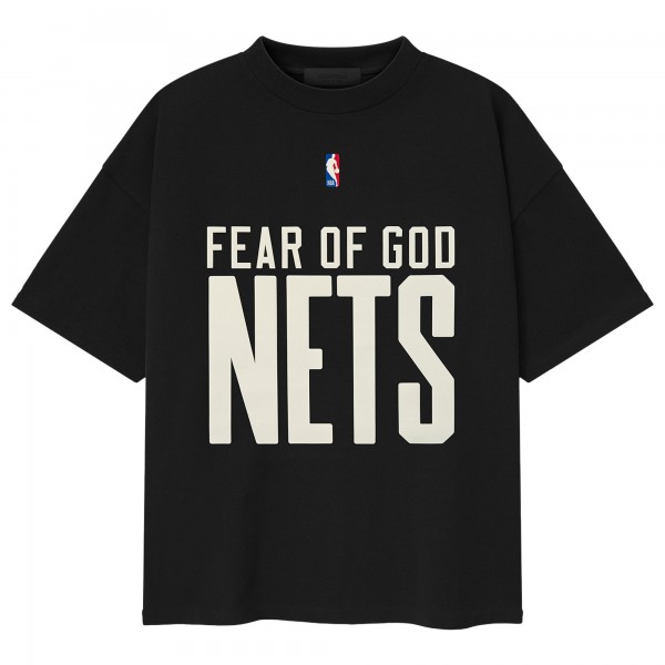 Brooklyn Nets Fear of God x NBA Black Classic Fit T-Shirt
