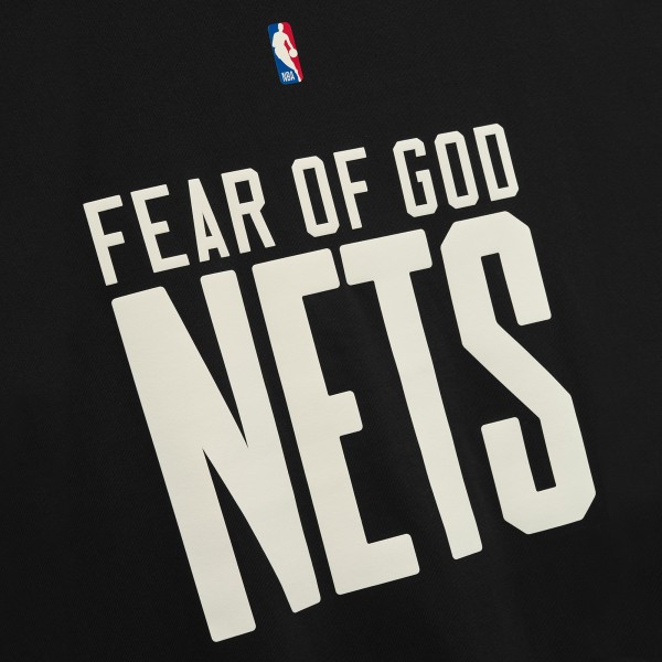 Brooklyn Nets Fear of God x NBA Black Classic Fit T-Shirt