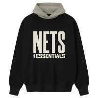 Brooklyn Nets Fear of God x NBA Black/Heather Gray Macao Sport Fit Hoodie