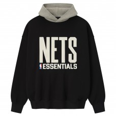Brooklyn Nets Fear of God x NBA Black/Heather Gray Macao Sport Fit Hoodie