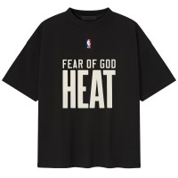 Unisex Miami Heat Fear of God x NBA Heather Black 90s T-Shirt