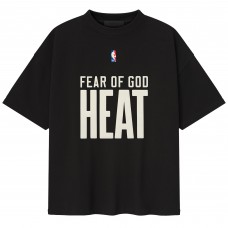 Unisex Miami Heat Fear of God x NBA Heather Black 90s T-Shirt