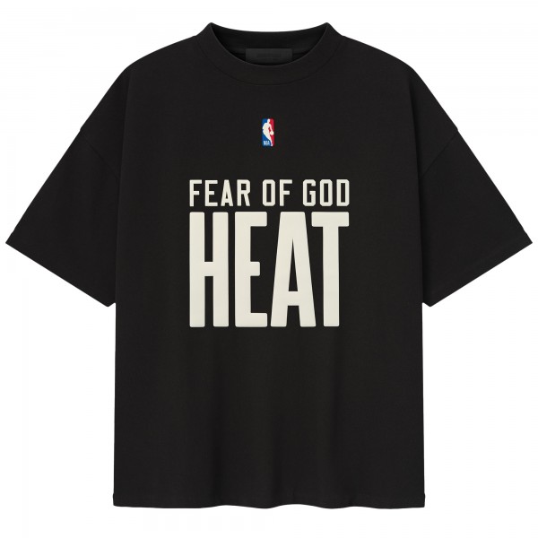 Unisex Miami Heat Fear of God x NBA Heather Black 90s T-Shirt