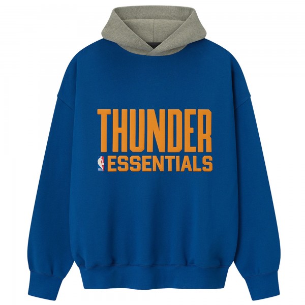 Unisex Oklahoma City Thunder Fear of God x NBA Blue/Heather Gray Sport Hoodie