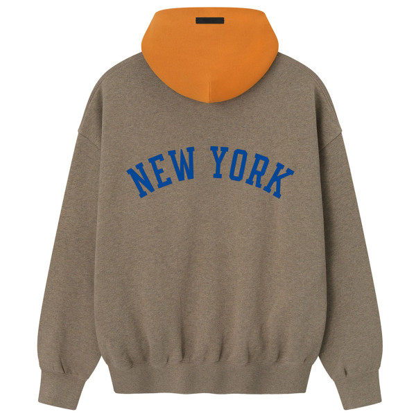 Толстовка Unisex New York Knicks Fear of God x NBA Heather Gray/Orange Sport