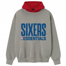Unisex Philadelphia 76ers Fear of God x NBA Heather Gray/Red Sport Hoodie