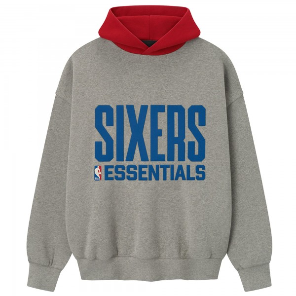 Unisex Philadelphia 76ers Fear of God x NBA Heather Gray/Red Sport Hoodie