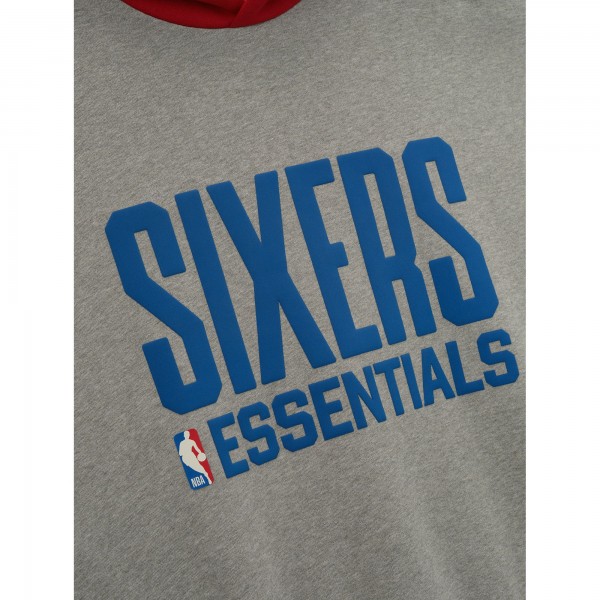 Unisex Philadelphia 76ers Fear of God x NBA Heather Gray/Red Sport Hoodie