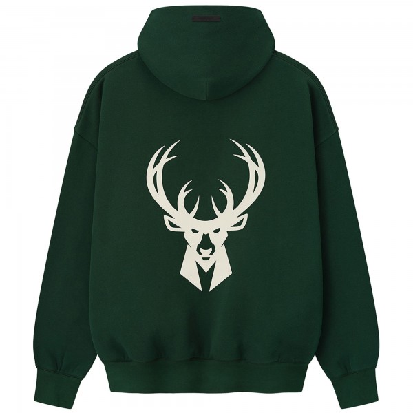 Unisex Milwaukee Bucks Fear of God x NBA Hunter Green Sport Hoodie