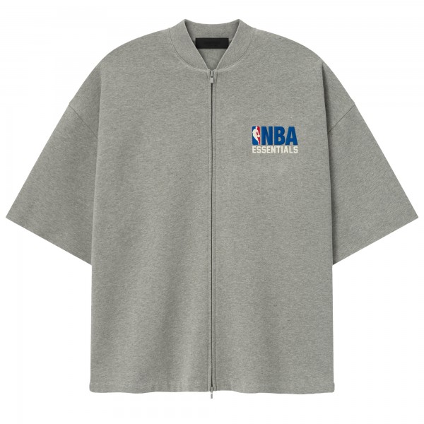 Футболка на короткой молнии Unisex Fear of God x NBA Heather Gray