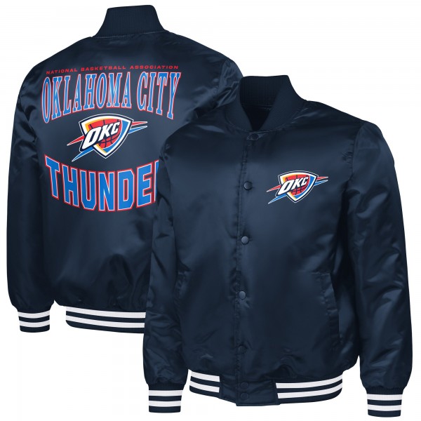 Куртка Oklahoma City Thunder G-III Sports by Carl Banks Navy Adaptive Bold Logo Satin Varsity