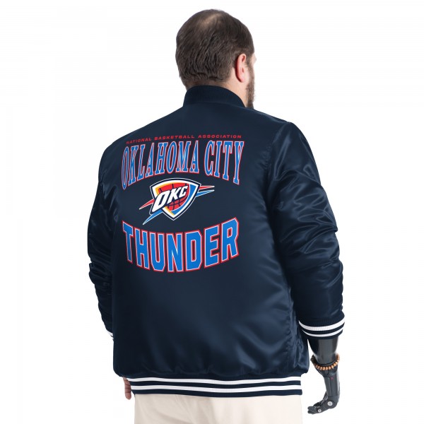 Куртка Oklahoma City Thunder G-III Sports by Carl Banks Navy Adaptive Bold Logo Satin Varsity