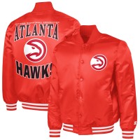 Куртка Atlanta Hawks G-III Sports by Carl Banks Red Adaptive Bold Logo Satin Varsity