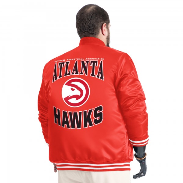 Куртка Atlanta Hawks G-III Sports by Carl Banks Red Adaptive Bold Logo Satin Varsity