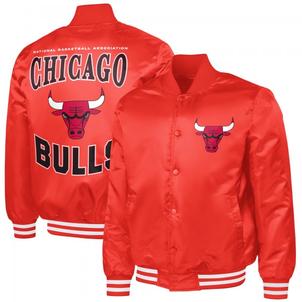 Chicago Bulls G-III Sports by Carl Banks Red Adaptive Bold Logo Satin Varsity Jacket