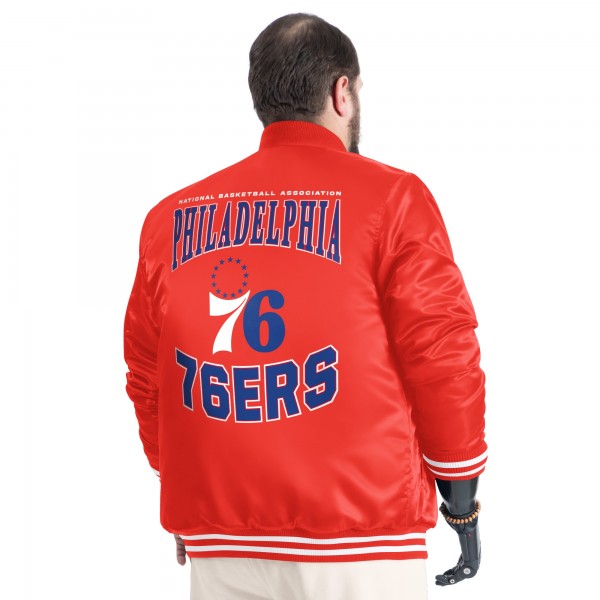 Philadelphia 76ers G-III Sports by Carl Banks Red Adaptive Bold Logo Satin Varsity Jacket