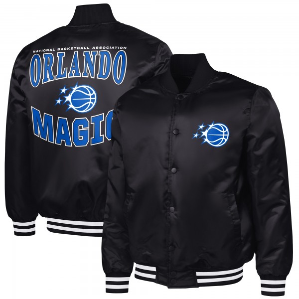 Куртка Orlando Magic G-III Sports by Carl Banks Black Adaptive Bold Logo Satin Varsity