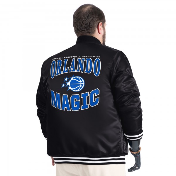 Куртка Orlando Magic G-III Sports by Carl Banks Black Adaptive Bold Logo Satin Varsity