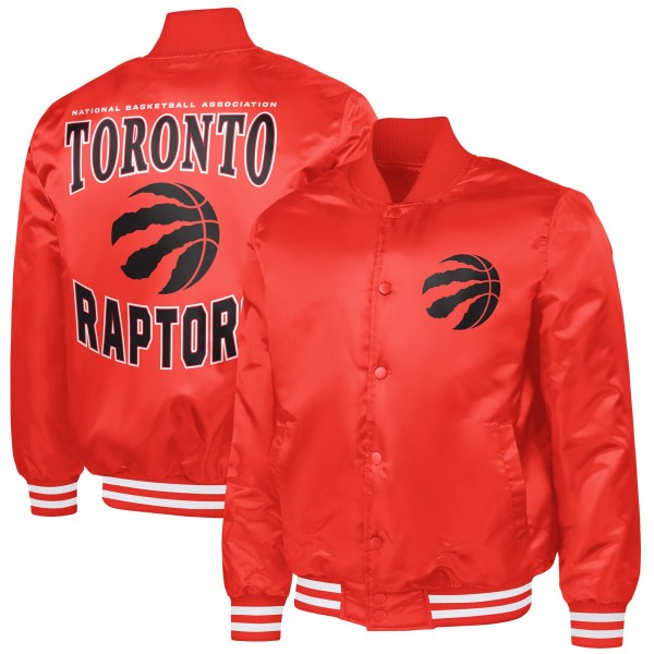 Toronto Raptors G-III Sports by Carl Banks Red Adaptive Bold Logo Satin Varsity Jacket
