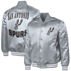 Куртка San Antonio Spurs G-III Sports by Carl Banks Gray Adaptive Bold Logo Satin Varsity