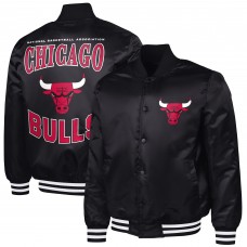Chicago Bulls G-III Sports by Carl Banks Black Adaptive Bold Logo Satin Varsity Jacket